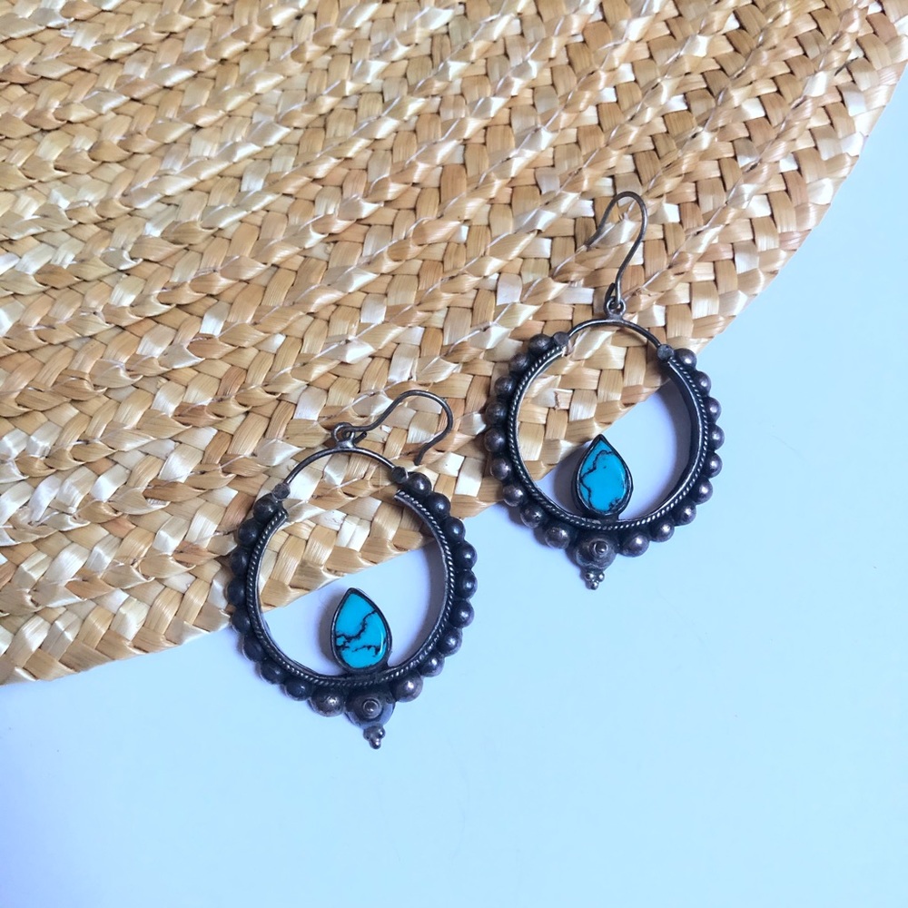 Vintage Native Sterling and Turquoise Earrings
